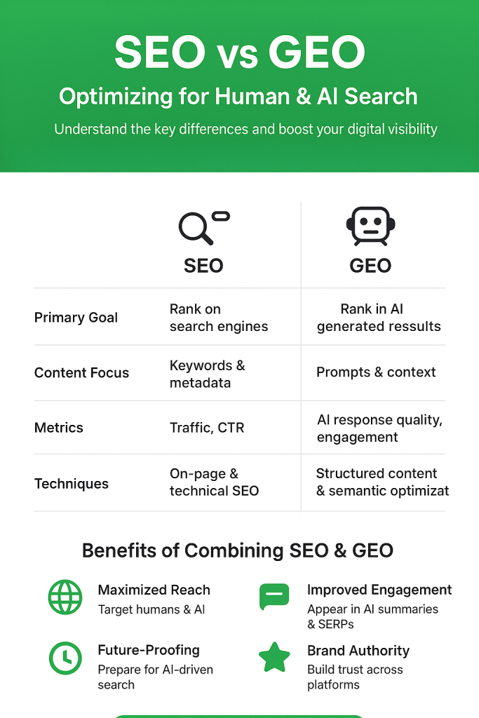 SEO VS Geo Comparison