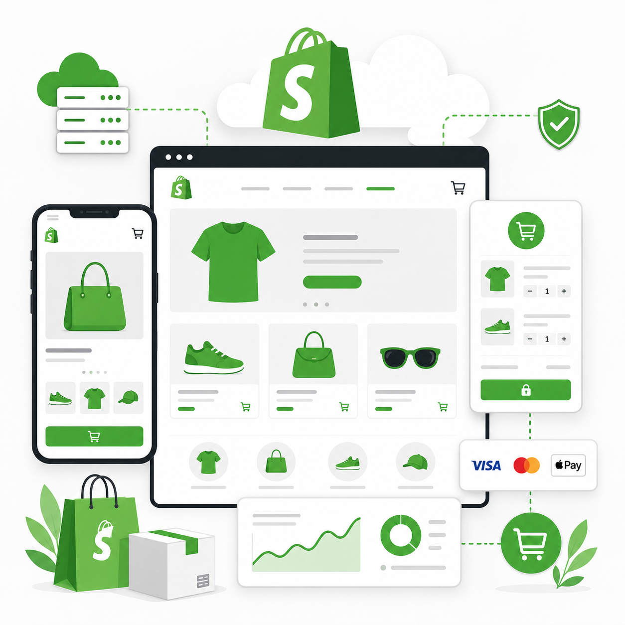 Shopify eCommerce platform illustration