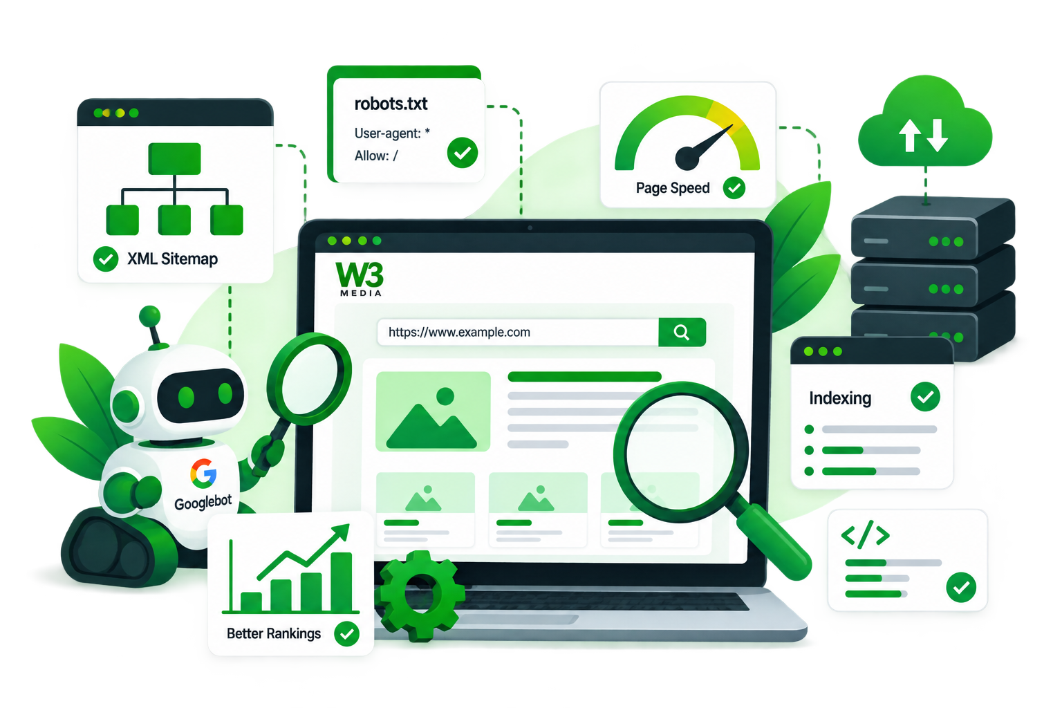 Technical SEO implementation illustration
